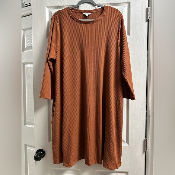 Time and Tru Long Sleeve Ribbed Dress XXL - Picture 1 of 7